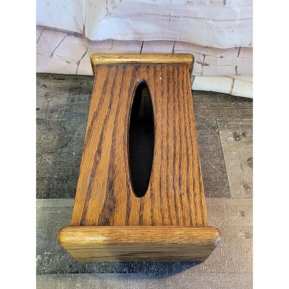 Wooden brown tissue box cover home decor figure - Picture 4 of 5